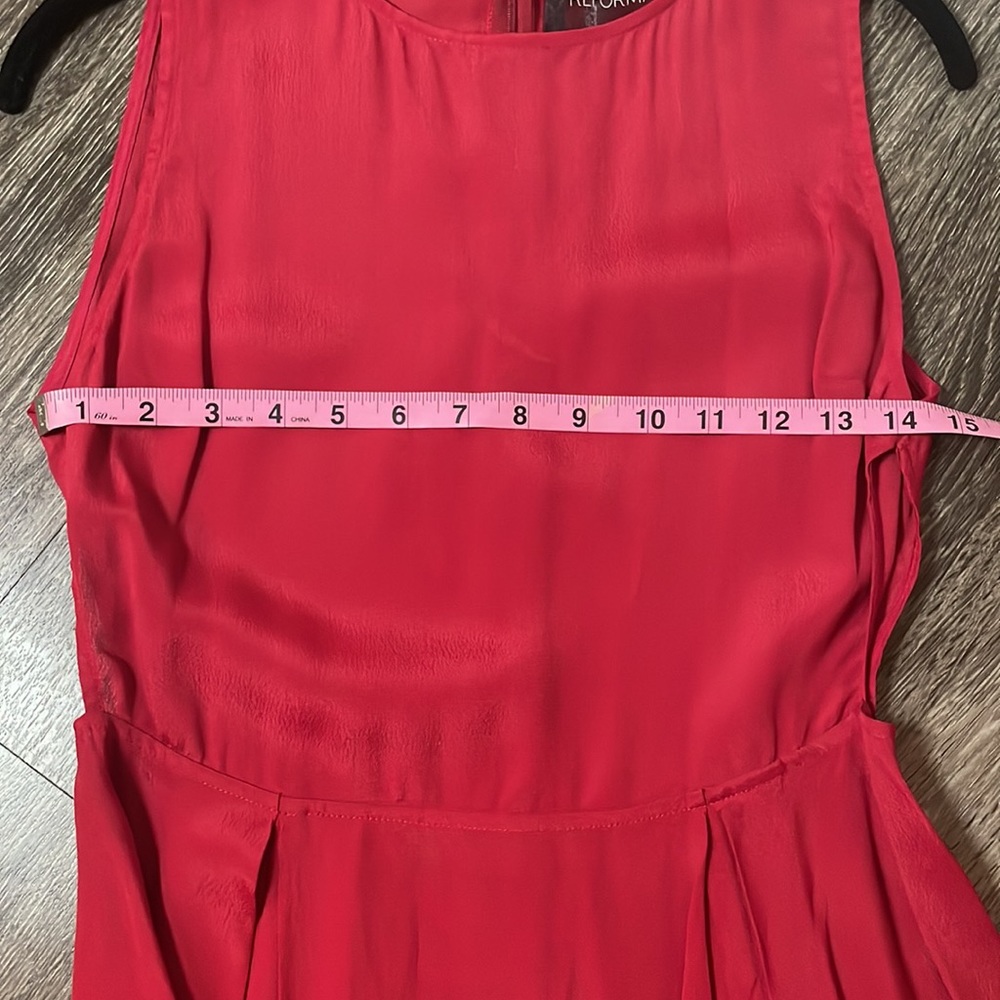 ♥️ Reformation RARE Deep Red 💄 Dress- Like new 🔥 - Picture 9 of 12